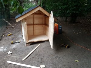 Un abri de rangement pour le poulailler (partie 1, 2, 3, 4)