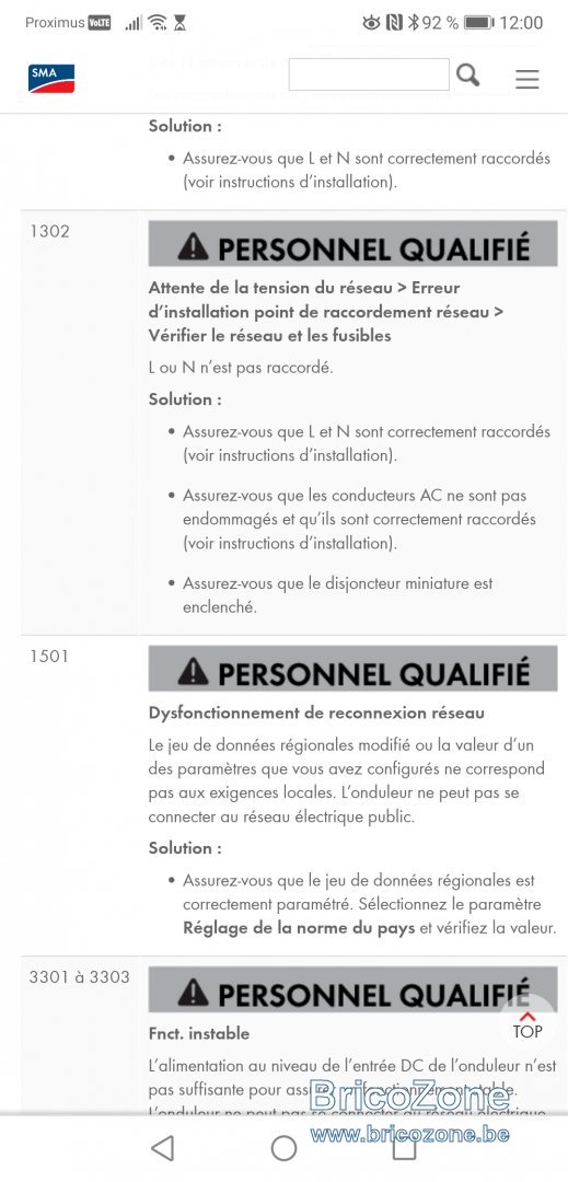 Differenciel qui saute de temps en temps avec photovoltaiques 3x230