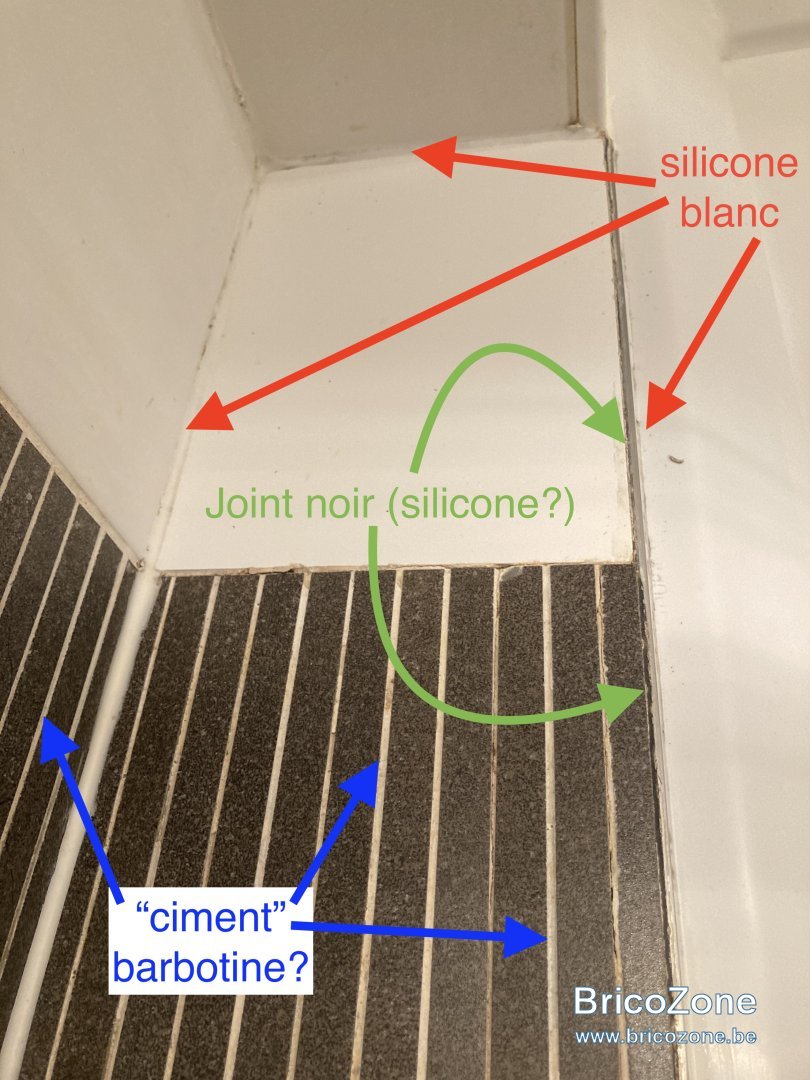 Joints carrelages, murs, et tub dans douche — free download