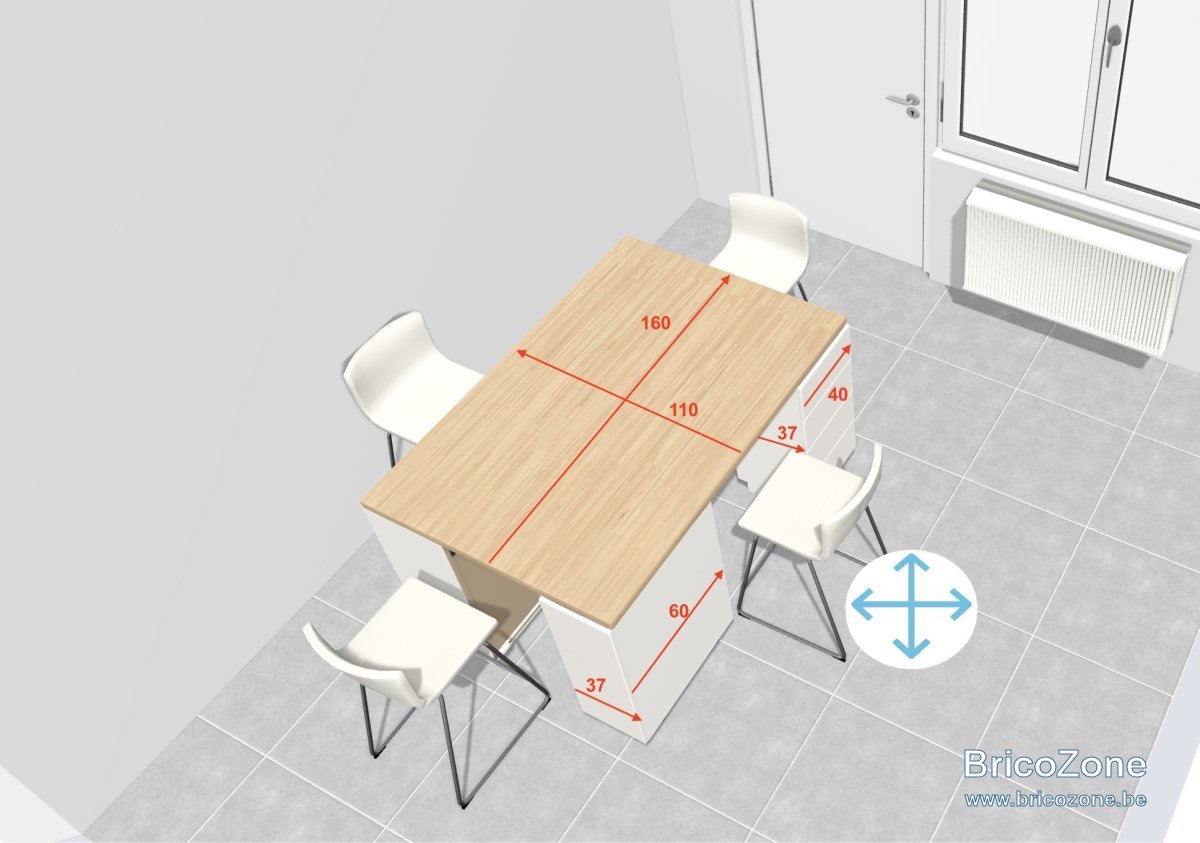 Ilot central sur roulettes - demande de conseils/astuces