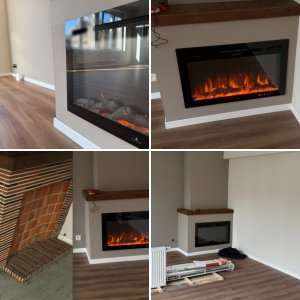 Insert décoratif électrique sur vieille cheminée